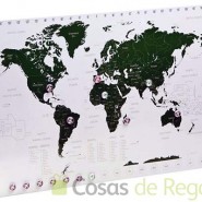 Planificador de viajes magnético con forma de mapa del mundo Planificador de viajes magnético con forma de mapa del mundo