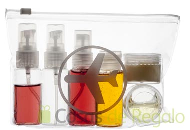 Set de frascos transparentes de viaje para aduanas 