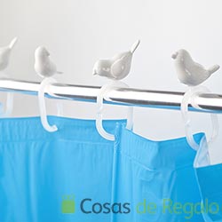 Anillas para cortinas de ducha con pájaros