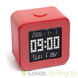Despertador Qubik de color rojo