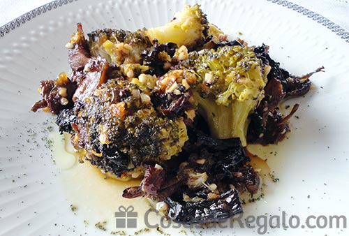 Receta de Salteado de brócoli con setas y almendra