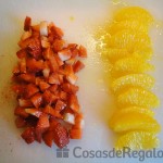 03 - La naranja y las fresas cortadas