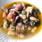 Receta de Pochas con calamar