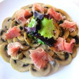 Receta de Carpaccio de champiñones con jamón
