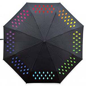 Paraguas originales contra la lluvia: con gotas de colores y reflectante