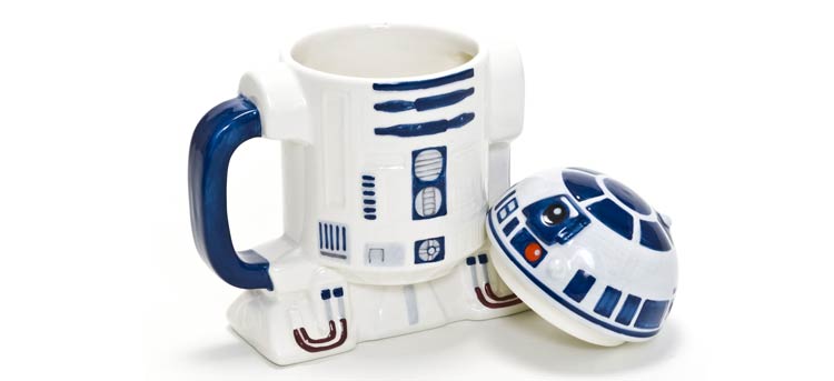 Taza para el desayuno con tapa de R2-D2