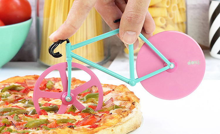 Cortapizzas Fixie con forma de bici