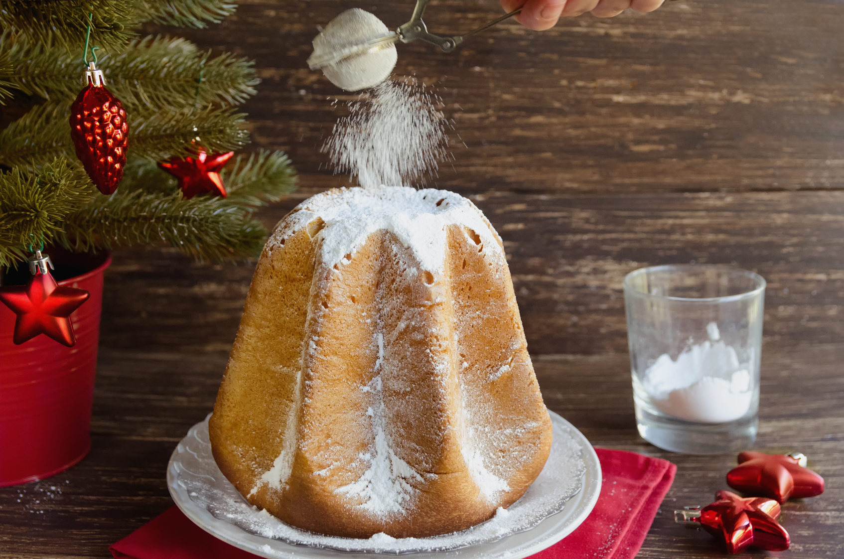 Delicious Christmas Cake Pandoro With Vanilla Scente Icing Sugar ...